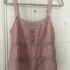 Zara Pink Lace Trimmed Top
